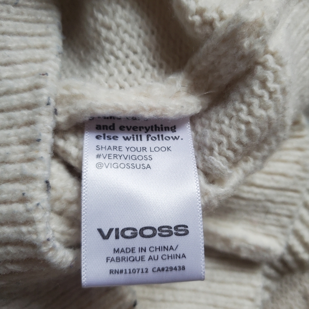 Vigoss Women's Cream Cable Knit Sweater Vest Size M - Picture 5 of 8
